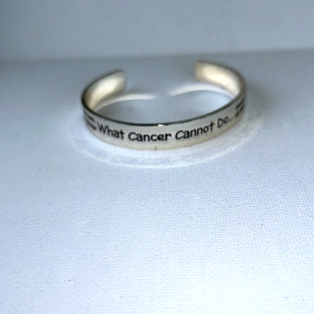 “What Cancer Can’t Do…” Stainless Steel Inspirational Cuff Bracelet Casual Boho